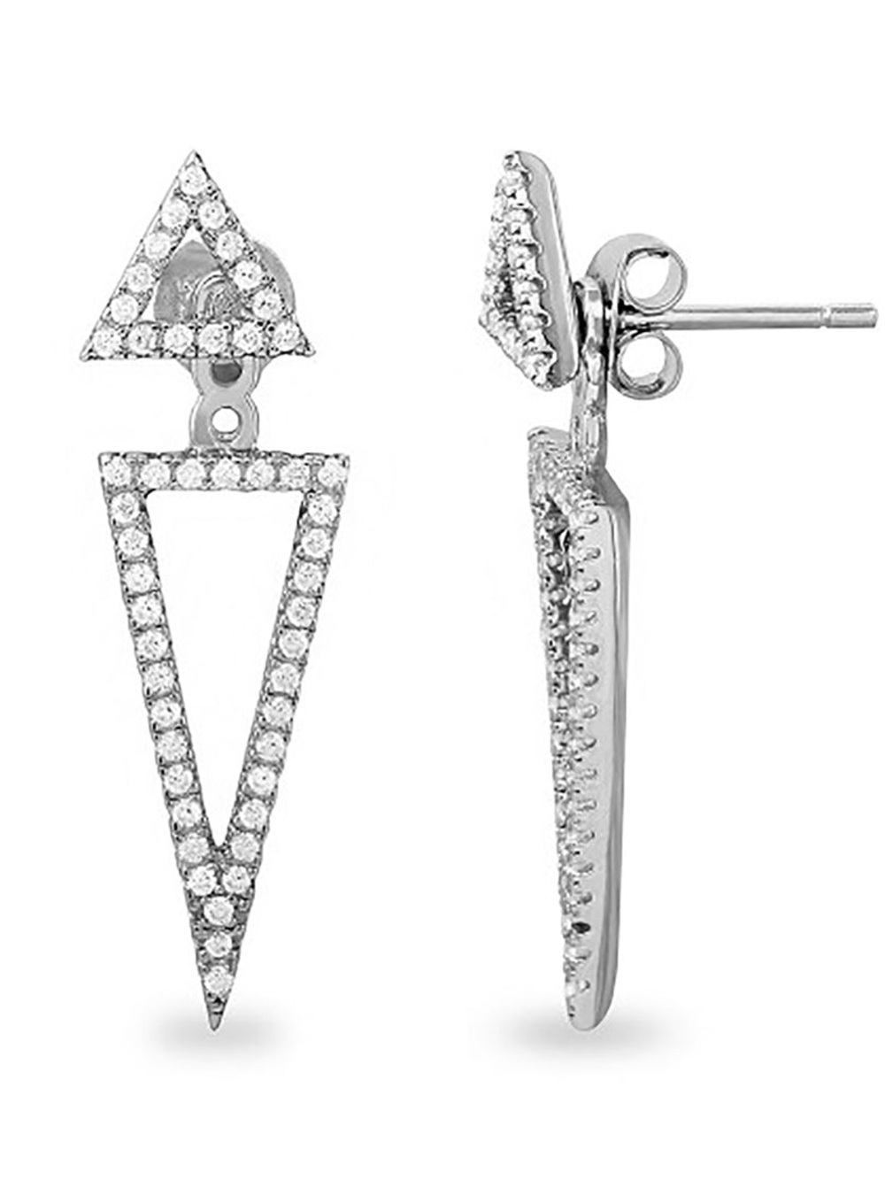 New white rhodium plated Swarovski crystal earrings